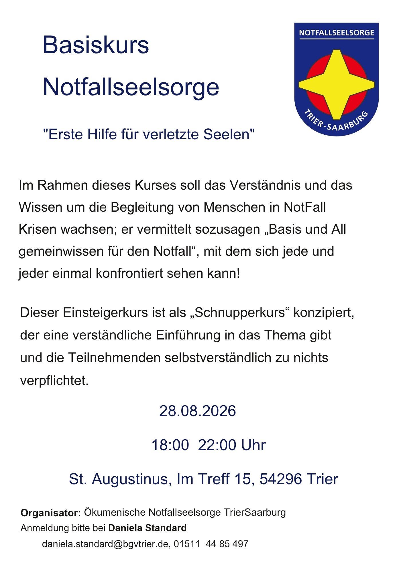 Basiskurs Notfallseelsorge