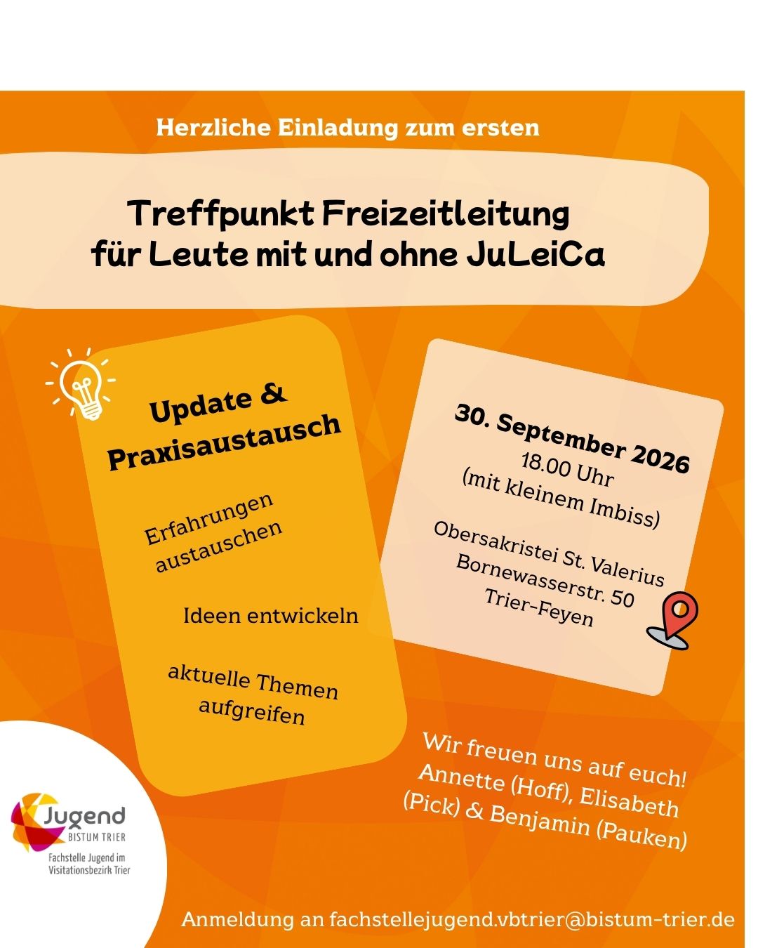 Treffpunkt Freizeitleitung - Update & Praxisaustausch für Jugend- und Freizeitleiterinnen