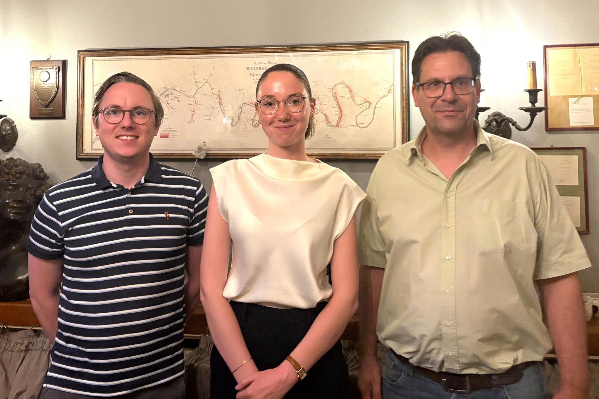 Der neue Vorstand der Diözesangruppe Saar/Trier des Bunds Katholischer Unternehmer (v. links) Jan Zupan, Emmely Denk und Markus Demmer.